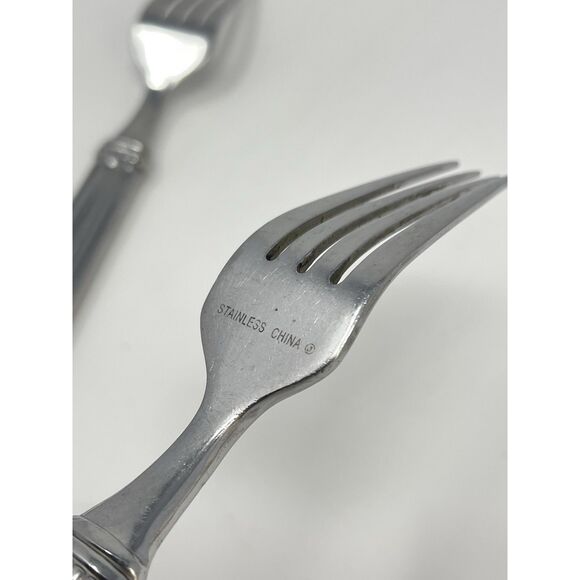 JC PENNEY COLONNADE Stainless Glossy Dinner Place Forks 8.25" Set Of 4 - Picture 6 of 6